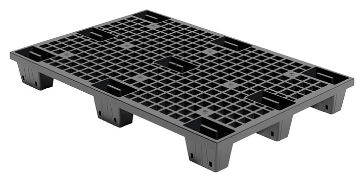 Паллет ТАРА.РУ TR 1208 LP ВС 1200x800х160 мм (перфорированный на ножках) черный