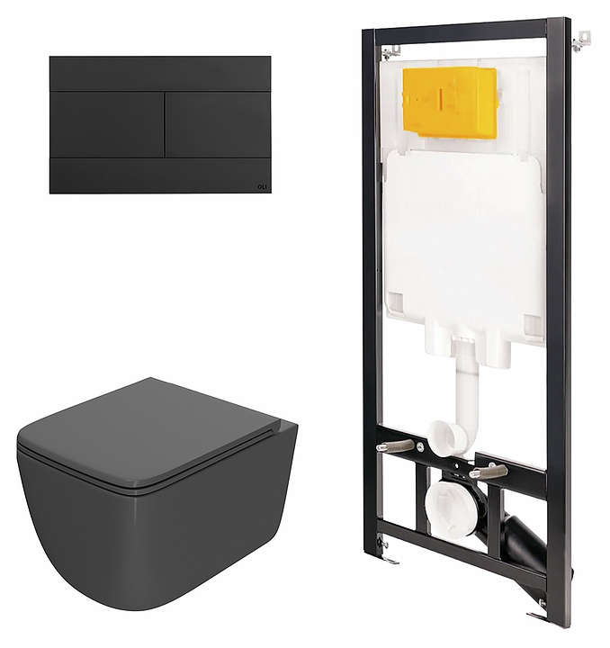 Унитаз подвесной с инсталляцией и панелью смыва OLI 80 ECO 886914SLO3+PN41831GM