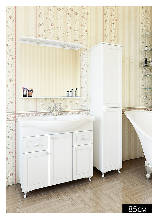 Гарнитур Sanflor Софи 85 см NEW, 4 предмета, с левост. пеналом, белый