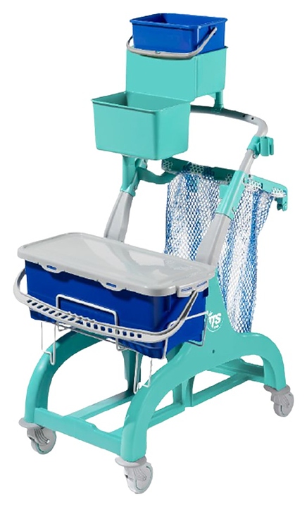 Тележка уборочная TTS Nick Hermetic 125 с красными ведрами