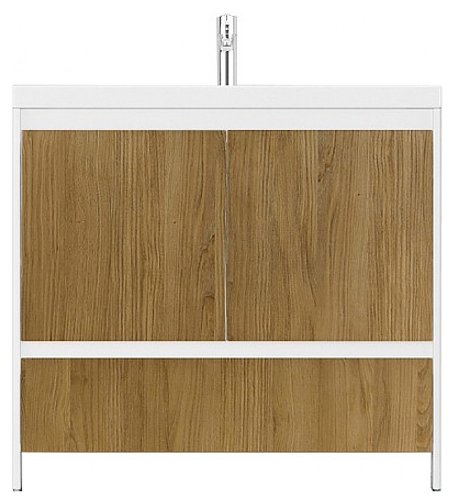 Тумба Velvex KLAUFS 100.2D.1Y tnKLA.100.2D.1Y-617.216 белая+дерево