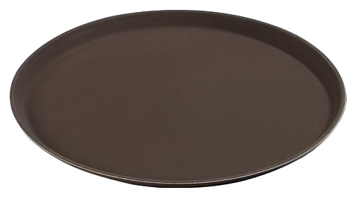 Поднос MGprof 45814 d=27 см (полипропилен прорезиненный) коричневый