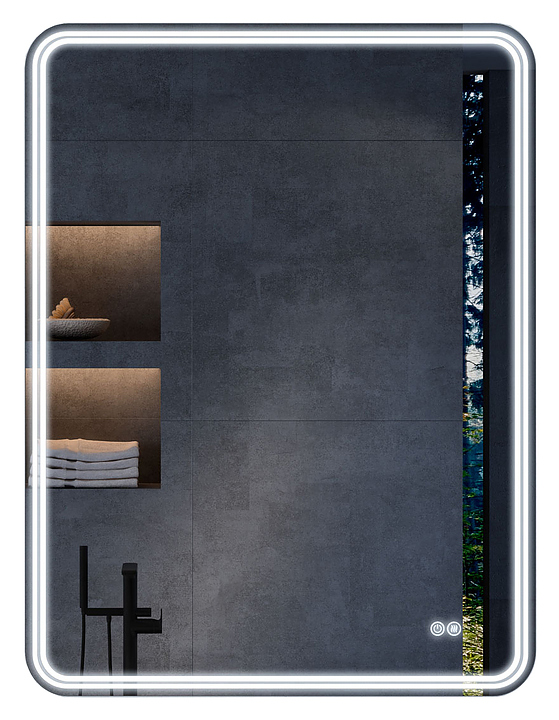 Зеркало Vincea LED VLM-3MA600-2 60×80 см, c подсветкой, сенсорным выкл., функц. анти-пар и диммером