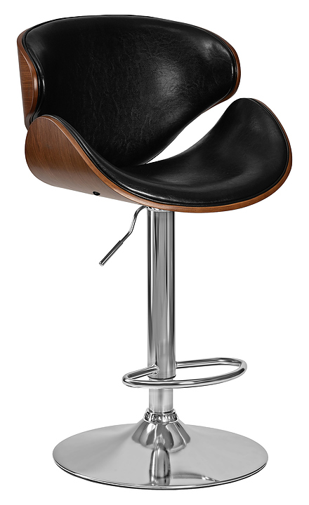 Стул барный DOBRIN 4905-LMZ-N KARTER (коричневое дерево, черный) 2 шт.