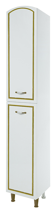 Шкаф-пенал Bellezza Амелия 35 L с бельевой корзиной, левый, патина золото