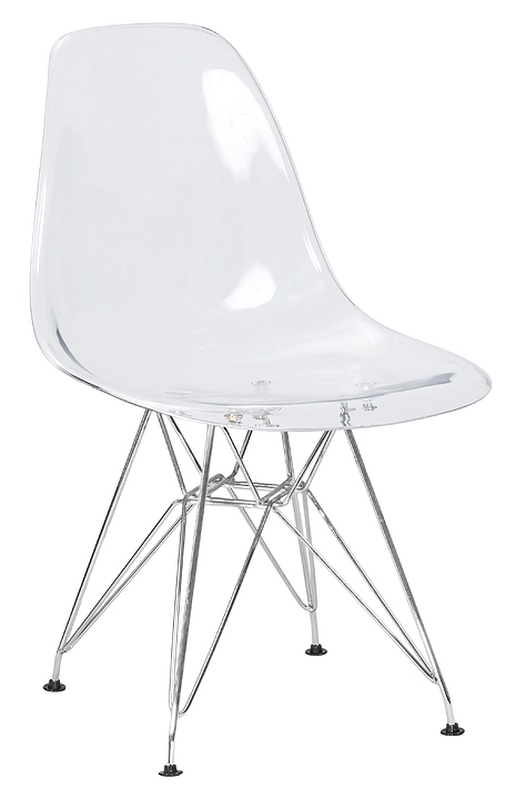 Стул обеденный DOBRIN 818A-LMZL DSR CASPER (прозрачный, хром)