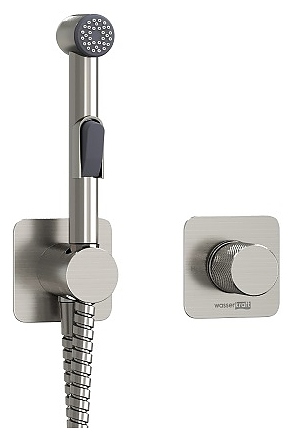 Встраиваемый комплект для биде со шлангом Wasserkraft Tauber 6400 A6451.275.100.092 никель