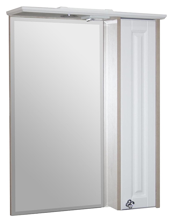 Шкаф зеркальный Mixline Версаль-65 64х81,6 см с подсветкой, правый, белое дерево