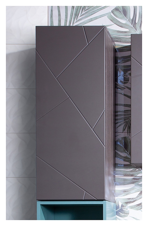 Шкаф подвесной БРИКЛАЕР Кристалл 90 35,2х90 ясень анкор темный, софт графит