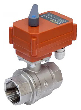 Кран шаровой Neptun Bugatti Pro 220В 2 дюйма (Ду 50 Ру40 ВР, латунь)