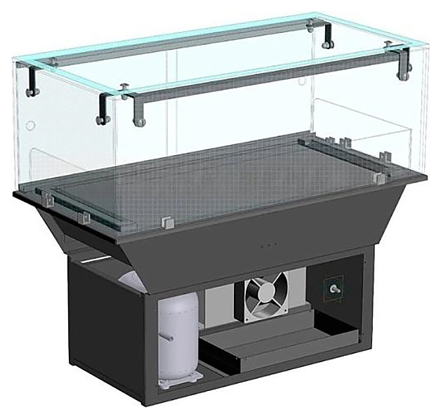 Витрина холодильная встраиваемая ТехноБалт Тикси DROP-IN 1000х600х300 мм