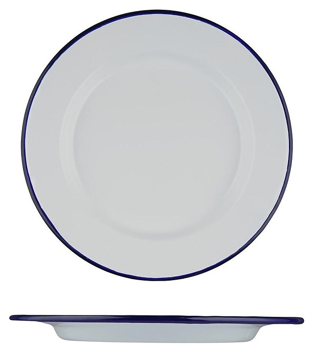 Тарелка Sunnex CEP9119 Blue Rim d=17,9 см h=1,5 см (эмалированная сталь)