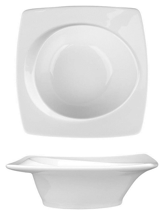 Салатник P.L. Proff Cuisine F1084-10 Asymmetry 550 мл 25х25 см h=5 см (фарфор) белый