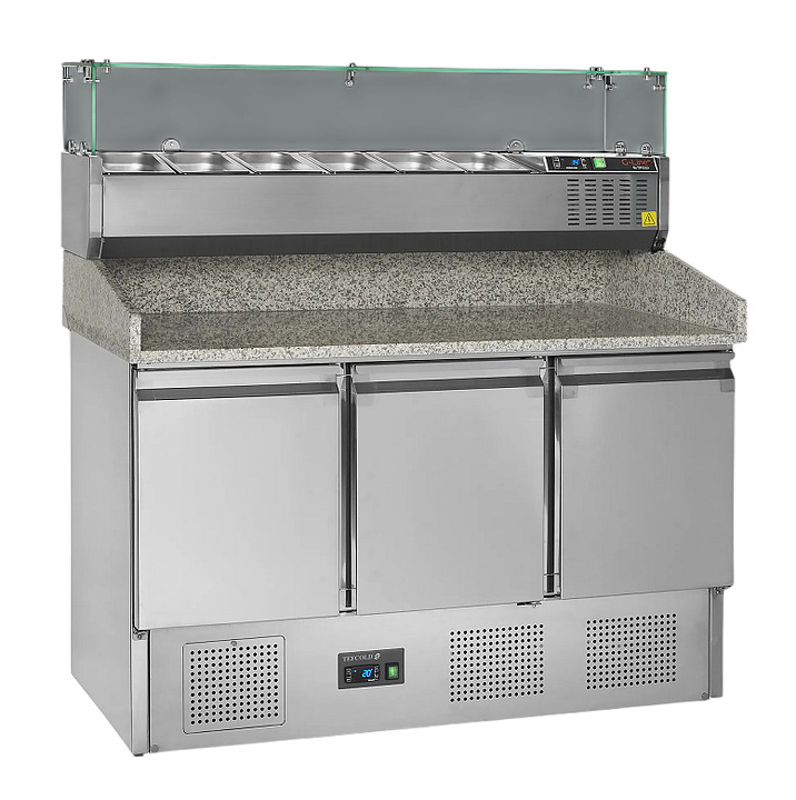 Стол для пиццы TEFCOLD PT1365+GVC33-140 400 л 1365х700х1459 мм (вкл. блок для гастроемкостей)