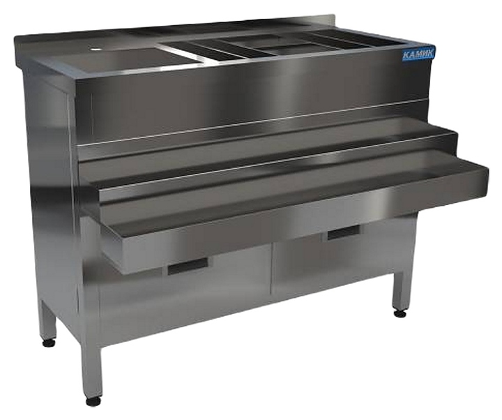 Барная станция КАМИК 1050х450(570)х820 мм, 1 рейл, 2 ящика
