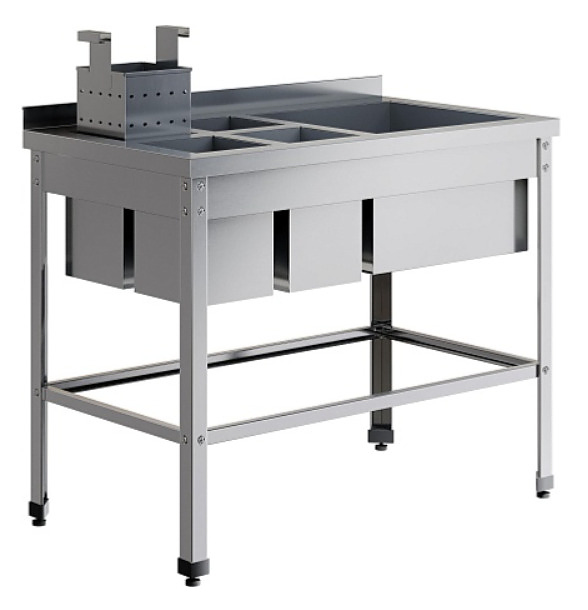 Ванна моечная для яиц Restoinox ВМСЯ-1/5-Б-ЭН+ВМС-1/5-Б-ЭН (каркас нержавеющий)