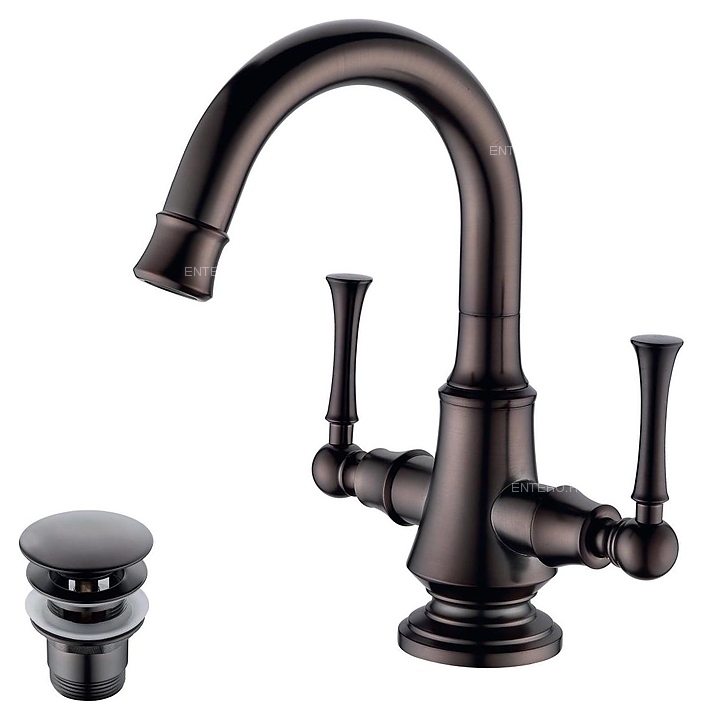 Смеситель для раковины LEMARK Peretto LM6307RB с поворотным изливом, черный кофе