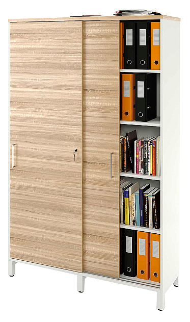 Локер ZAMM 5 полок МК 414 120х41,4х190 см фасад дуб Бардолино, корпус белый