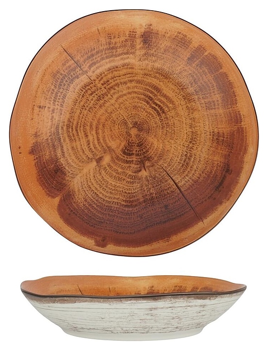 Салатник P.L. Proff Cuisine WM 240623 Wood Fusion 1100 мл d=23 см h=5,1 см (фарфор)