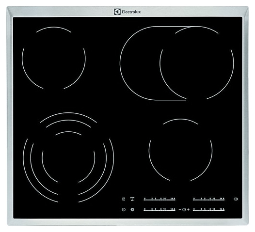 Варочная панель электрическая Electrolux EHF46547XK черная с серебристой рамкой