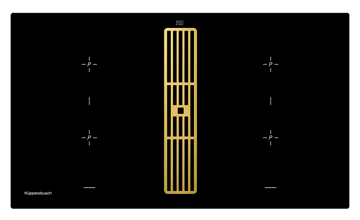 Индукционная варочная панель с вытяжкой Kuppersbusch KMI 9850.0 SR Gold