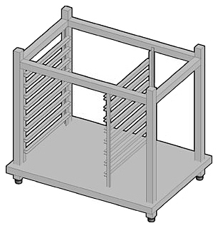 Подставка с направляющими Tecnoinox для печей на 6 и 10 уровней SFGT6