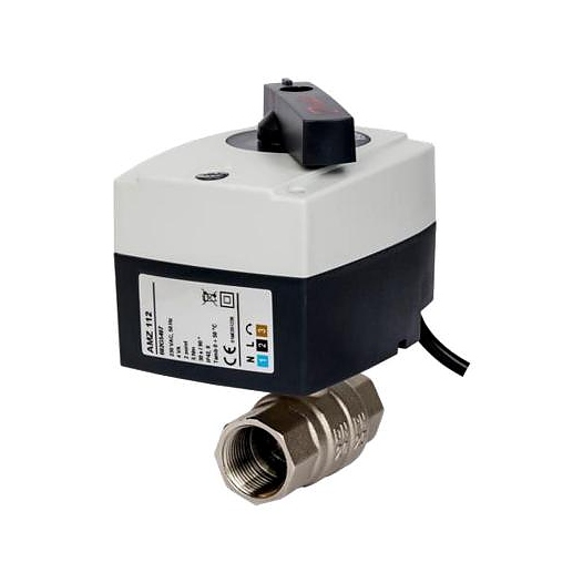 Кран шаровой DANFOSS никель AMZ 112 Ду 32 Ру40 ВР полнопроходной с эл/прив 2/поз 230В с выводом для насоса  082G5409