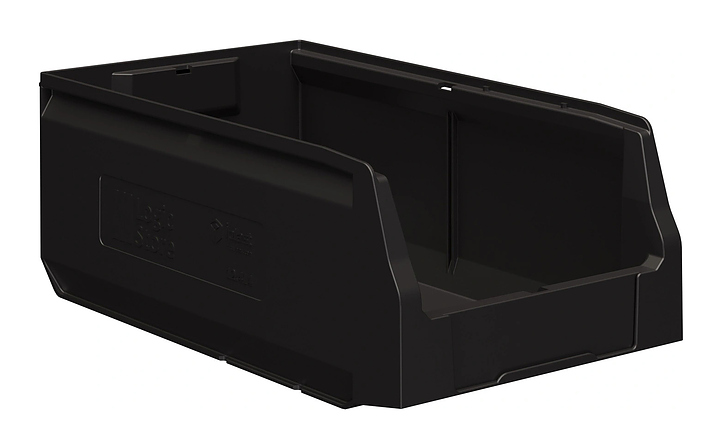 Контейнер iPlast Logic Store 400x225x150 мм с отверстиями для перегородок, ЭКО, черный