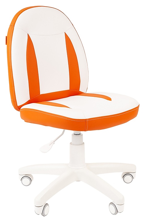 Кресло детское Chairman KIDS 122, белый каркас, бело-оранжевоое