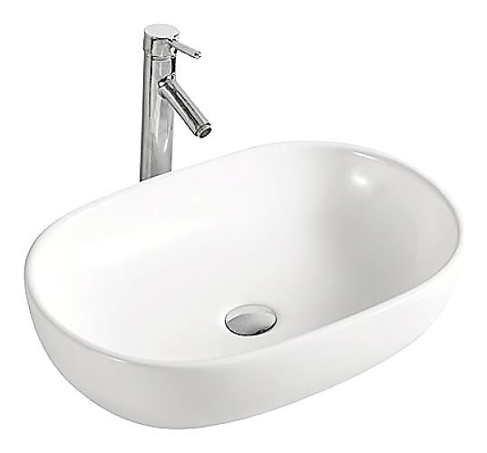 Раковина накладная Mira MR-6040 60х40 см, без отв. под смеситель, керамика