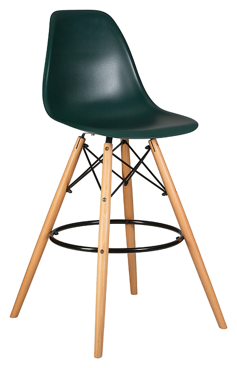 Стул барный DOBRIN 638GPP-LMZL DSW BAR (темно-зеленый, светлый бук)