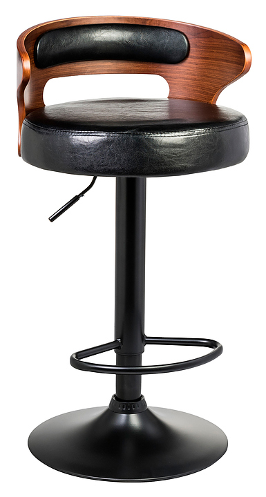 Стул барный DOBRIN 1018-LMZ-N FRED BLACK (коричневое дерево, черный) 2 шт.