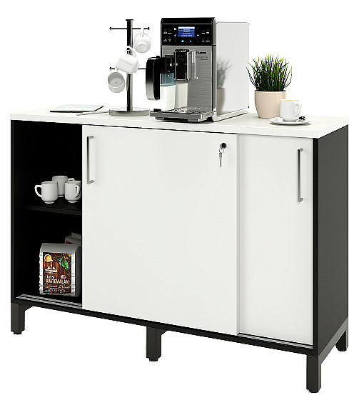 Локер ZAMM 2 полки МК 414 120х41,4х83,6 см фасад белый, корпус черный