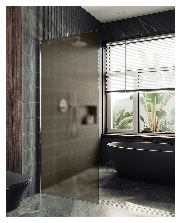 Перегородка душевая MaybahGlass MGD-697-5ш 79х195 см, бронза матовая, хром матовый