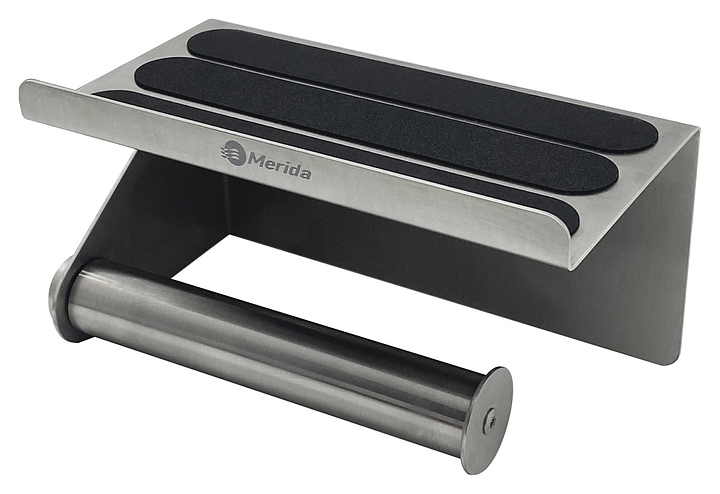 Держатель туалетной бумаги Merida STELLA R U3MS.R с полкой (нерж. сталь) матовая сталь