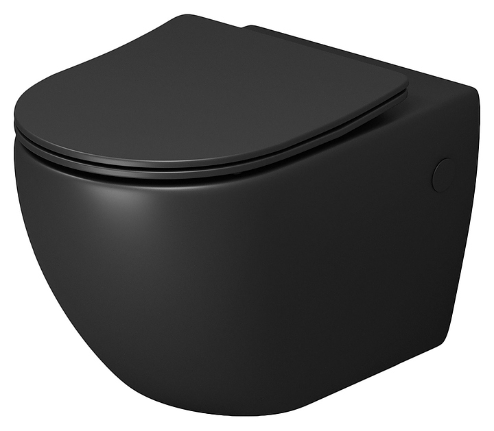 Унитаз подвесной с крышкой-сиденьем Grossman Color GR-4411BMS черный матовый
