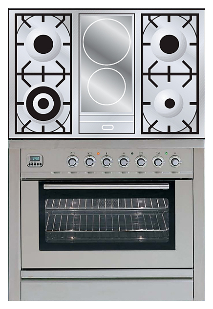 Газовая плита с духовым шкафом ILVE PL-90I-MP