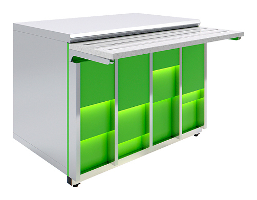 Прилавок нейтральный Luxstahl ПН-1200 Premium Neon