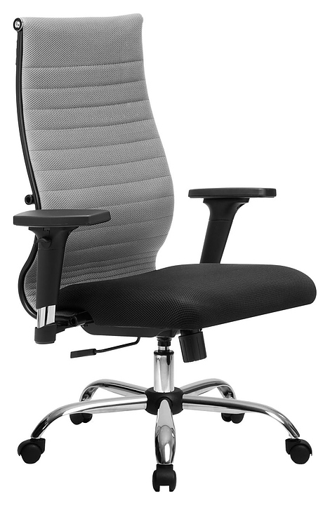 Кресло без основания Метта Комплект 19/2D светло-серая спинка, черное сиденье