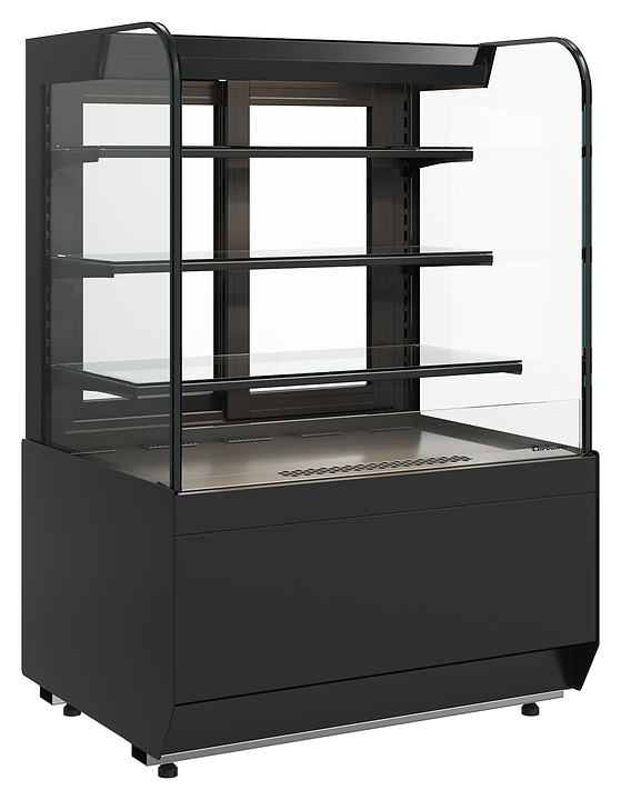 Витрина кондитерская Carboma Radius KR70 VM 0,9-2 Standard открытая (Techno 9005)