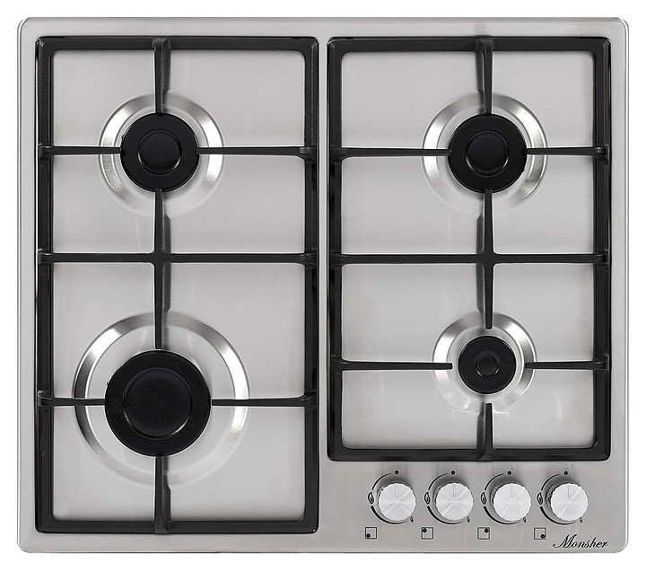 Варочная панель Monsher MHG 61 X газовая, нержавеющая сталь