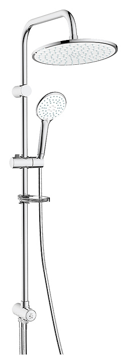 Душевая стойка LEMARK LM8809C без смесителя, с верхней душевой лейкой 