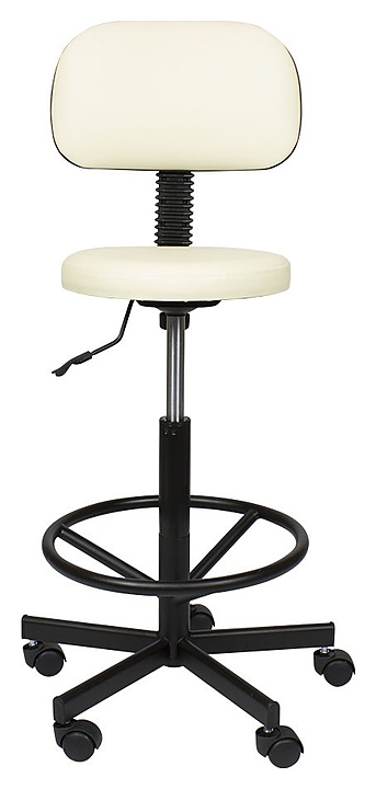 Стул мастера МЭДИСОН АСТЕК высокий с опорой для ног и спинкой, слоновая кость