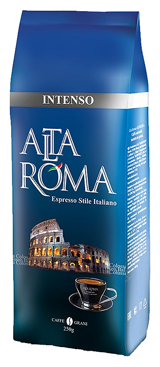 Кофе свежеобжаренный Alta Roma INTENSO (арабика, робуста, в зернах, 0,25 кг)