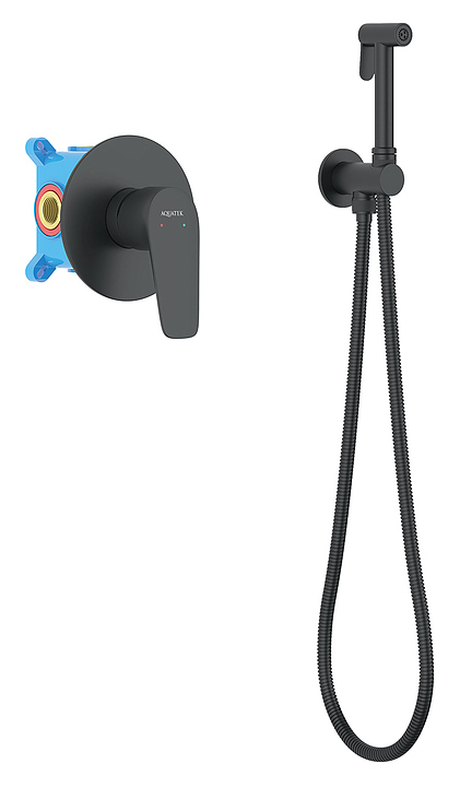 Душ гигиенический со смесителем Aquatek Бетта AQ1119MB черный матовый