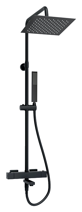 Душевая система с термостатическим смесителем Wasserkraft A299.255.218.BM Thermo черный soft-touch
