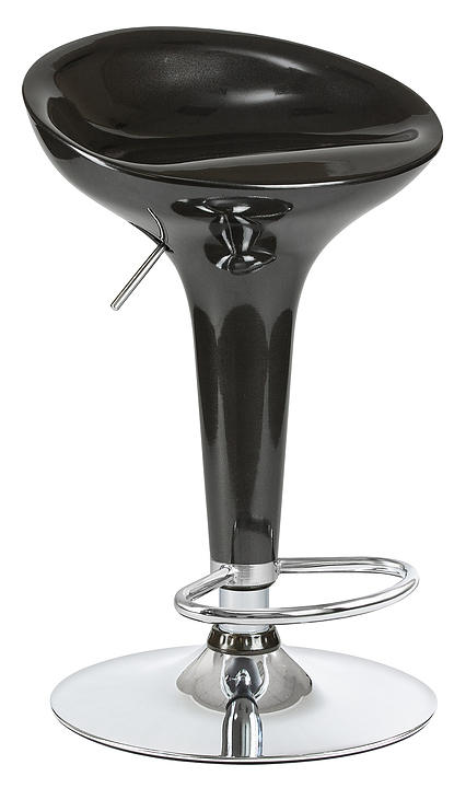 Стул барный DOBRIN 1004-LM-N BOMBA (черный, хром) 2 шт.