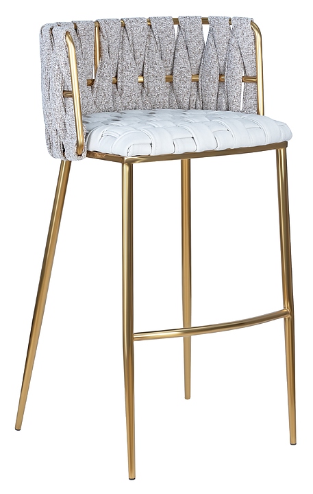 Стул барный DOBRIN 1538 Gold LMN EMMA GOLD (белый, золото)