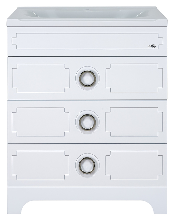 Тумба под раковину Misty Лейла-60 58,4х82 см, с 3 ящиками, белая
