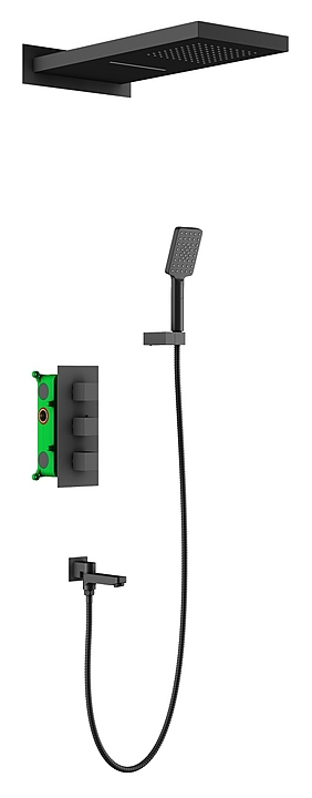 Комплект душевой TIMO Petruma SX-5079/03SM с термостатом, черный